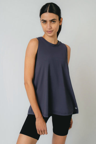 Training Loose T-Back Tank Slate