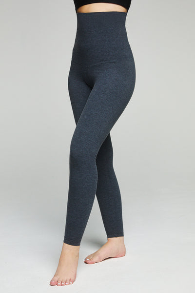 Extra Strong Compression Leggings with High Waisted Tummy Control Marl Grey