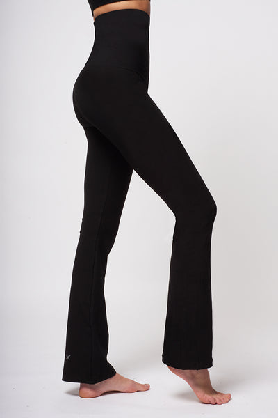 Extra Strong Compression Bootleg with High Tummy Control Black by TLC Sport
