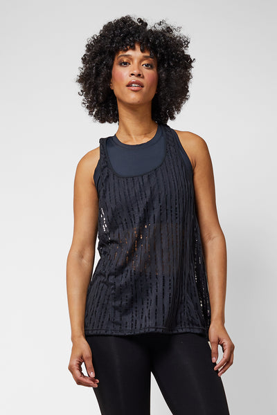 Lightweight Loose T Back Vest Black by TLC Sport