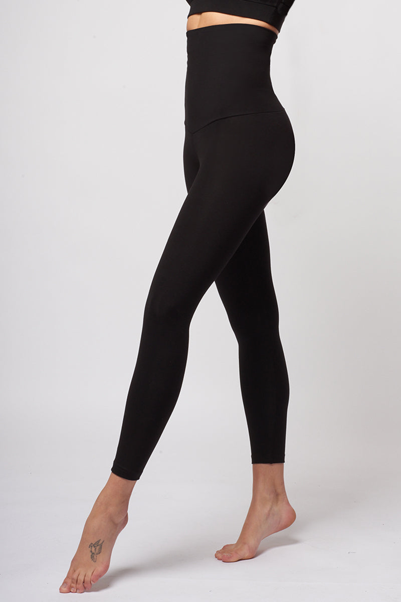 Extra Strong Compression Leggings with High Waisted Tummy Control Black XS  / Black / Regular 32