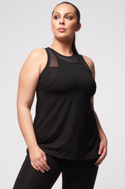 A Line Loose Vest Black by TLC Sport