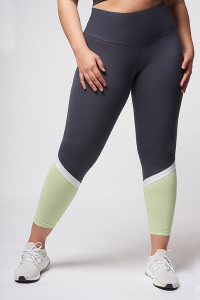 Medium Compression Leggings Slate-Mint by TLC Sport