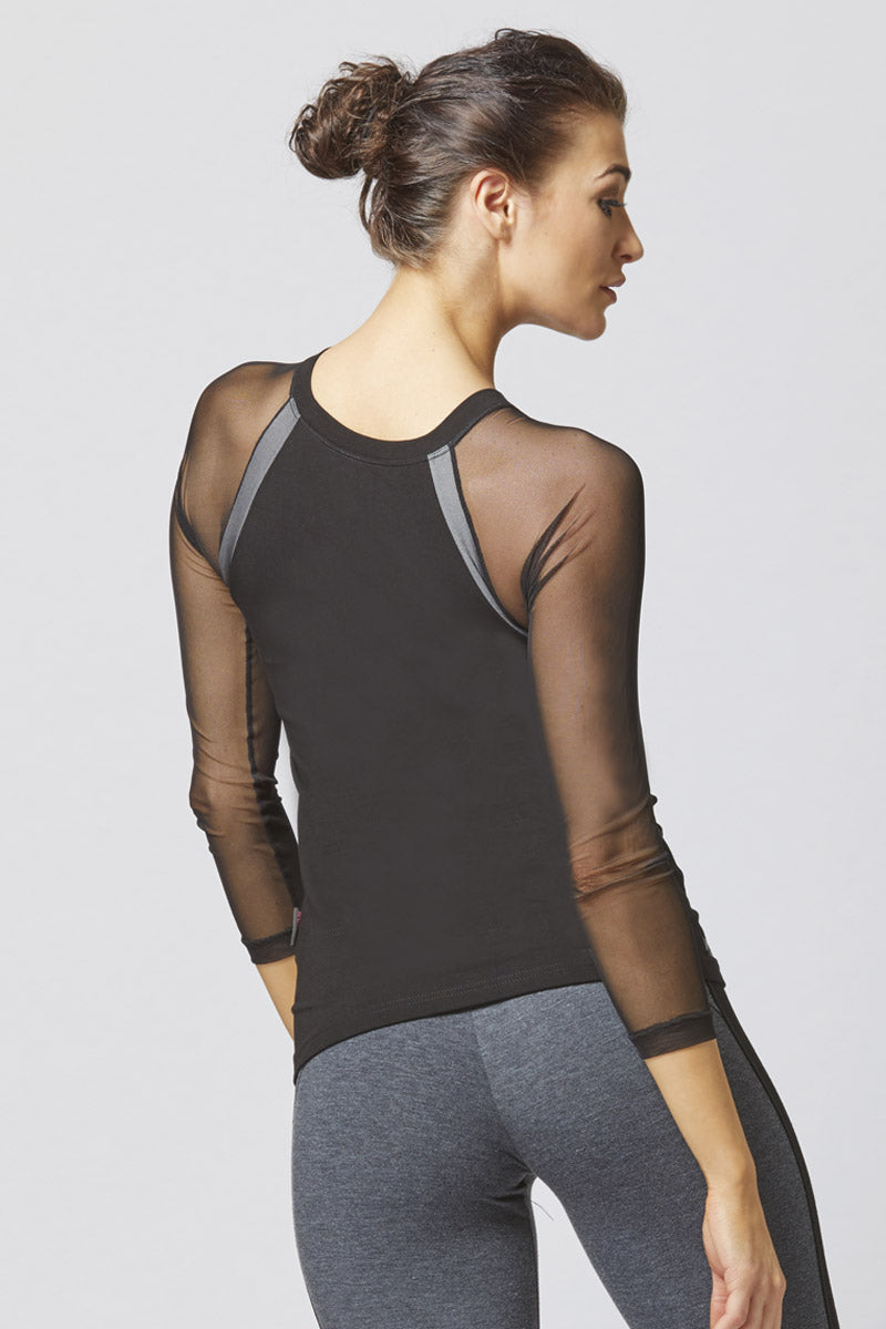 Reversible Raglan Mesh Long Sleeve Yoga Top Black– TLC Sport