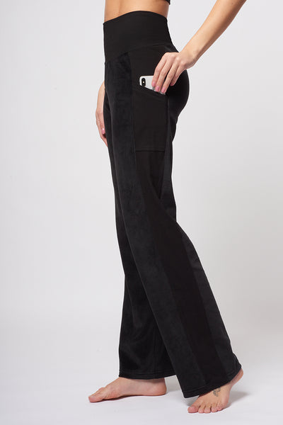 Velvet Loose Trackies with Pockets Black by TLC Sport