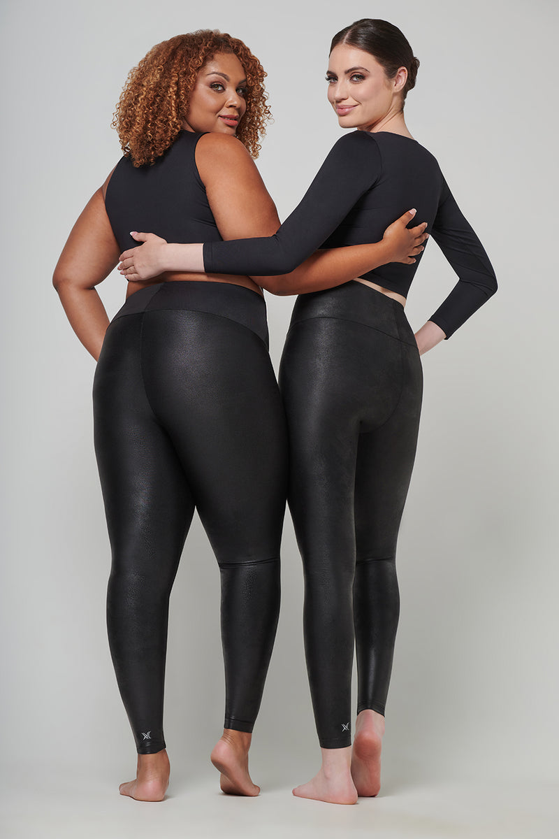 Strong Compression Tummy Control Faux Leather Leggings