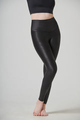 Strong Compression Tummy Control Faux Leather Leggings