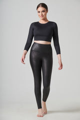 Strong Compression Tummy Control Faux Leather Leggings