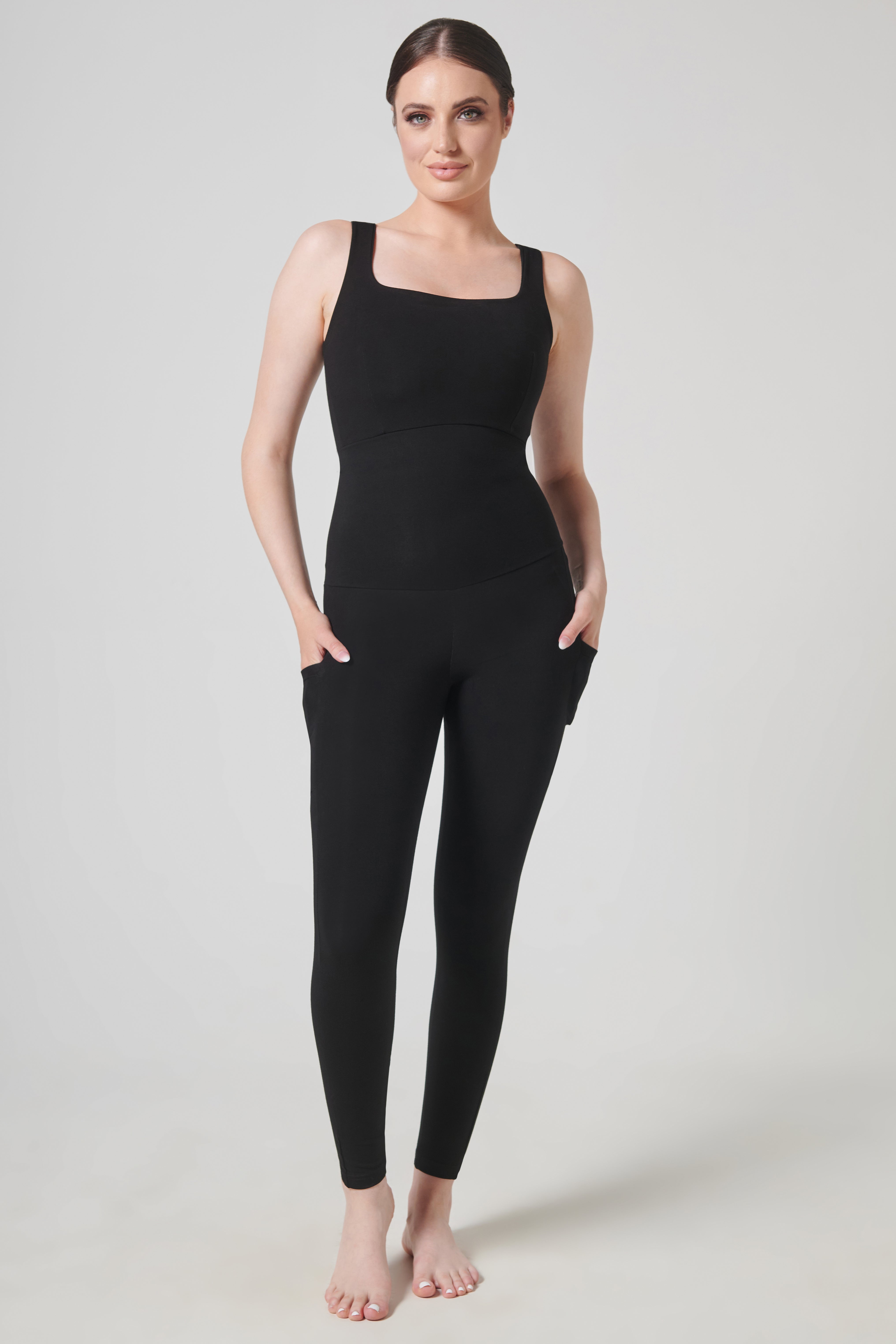 Compression Unitard Full Length Extra Strong Compression Side Pocket Unitard Black– TLC Sport