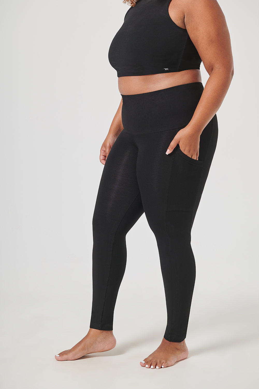 Low Compression Black Leggings With Pocket TLC Sport