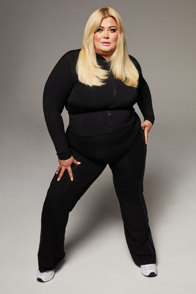 Body Sculpt Longline Zip Jacket Black
