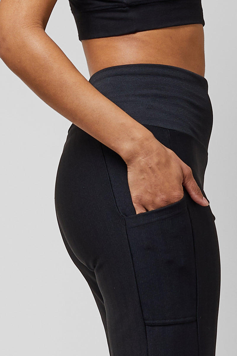 Lightweight Yoga Loose Side Pockets Pant Black