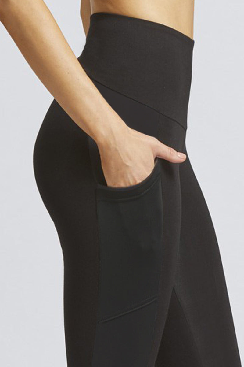 Extra Strong Compression Tummy Control Leggings with Side Pockets Black XS  / Black / Regular 32