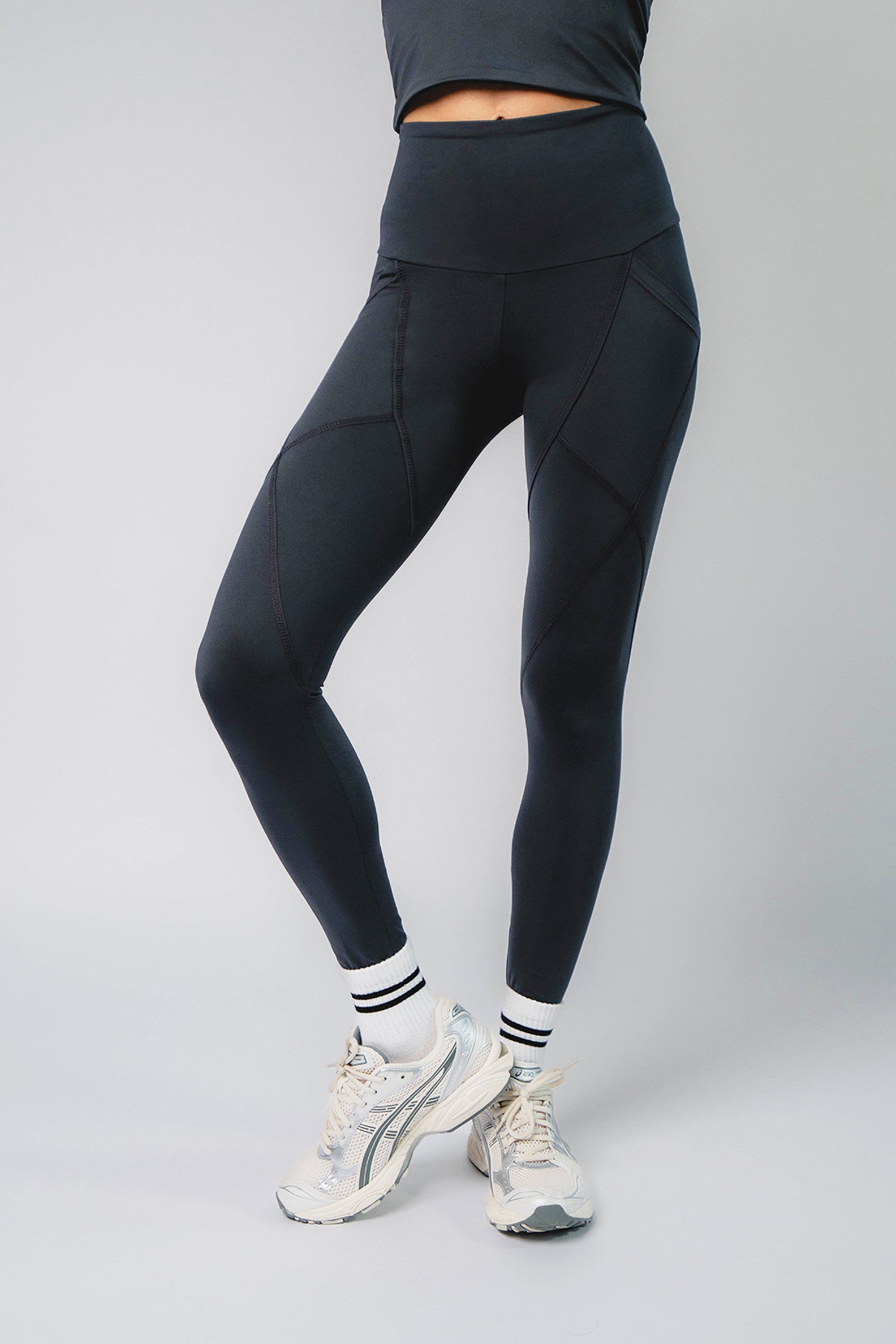 Extra Strong Compression Running Leggings Pockets Slate