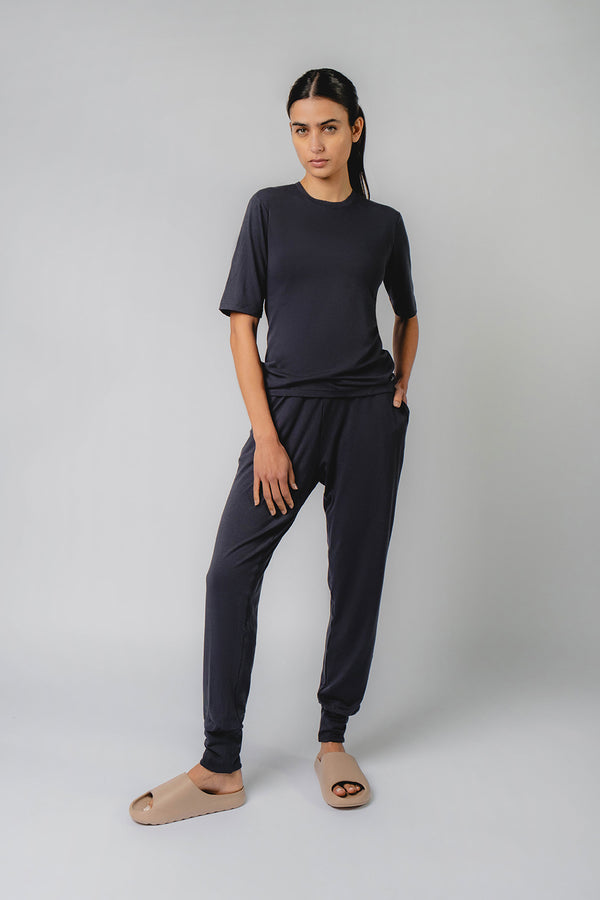 Fitted T-Shirt With Bra Cups Slate