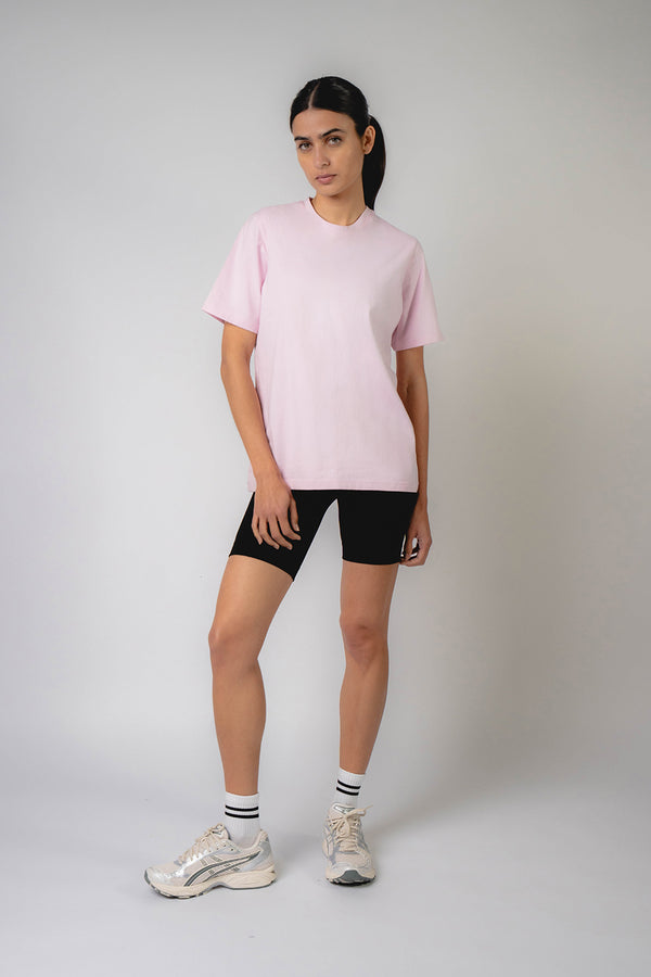 Jersey Training Short Sleeve T-Shirt Pink Cotton