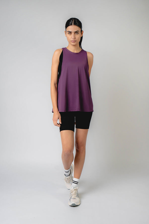 Training Loose T-Back Tank Plum