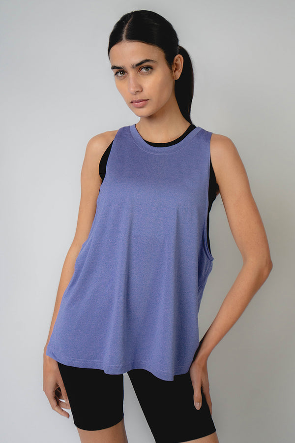 Training Loose T-Back Tank Purple Marl