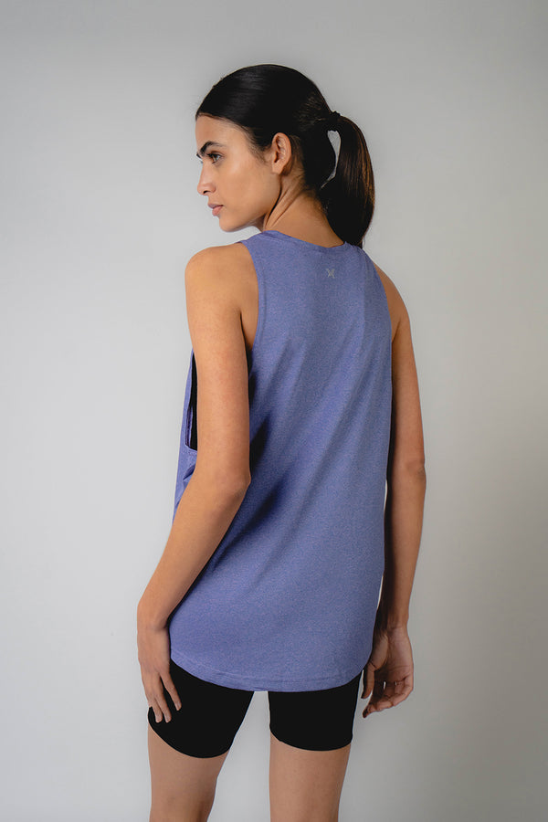 Training Loose T-Back Tank Purple Marl