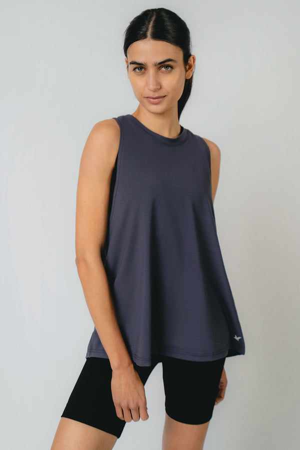 Training Loose T-Back Tank Slate