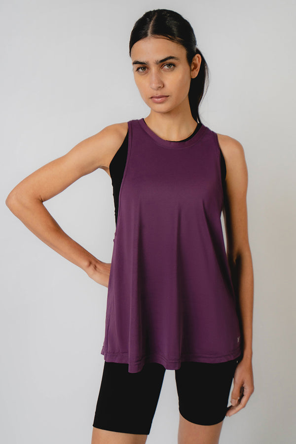 Training Loose T-Back Tank Plum