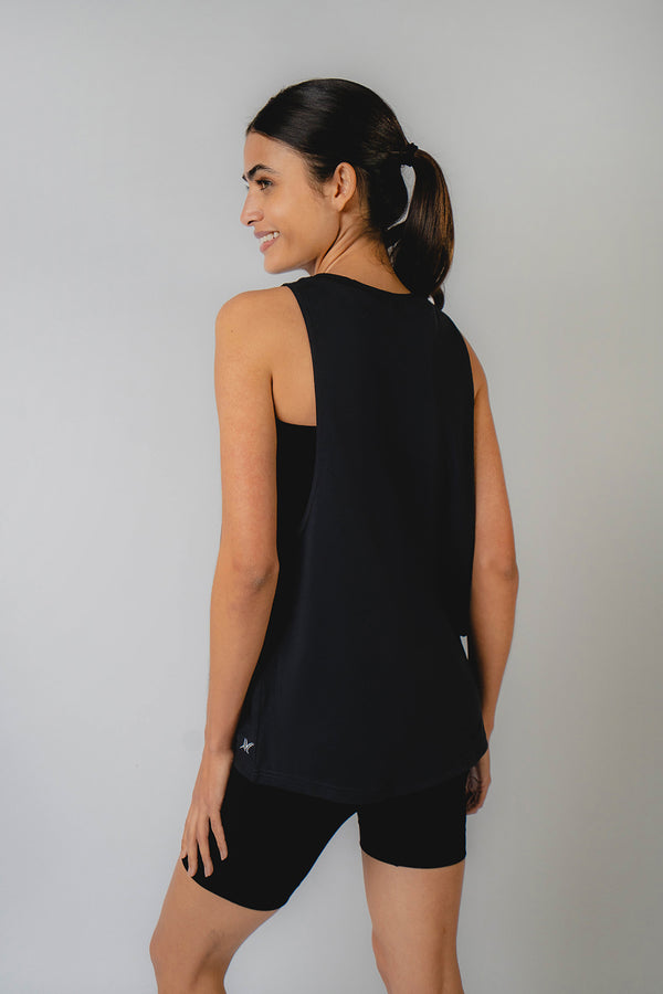 Training Loose T-Back Tank Black