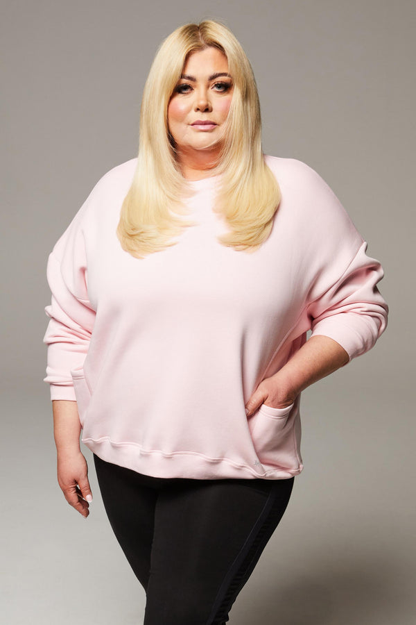 Oversized Sweatshirt with Pockets Pink
