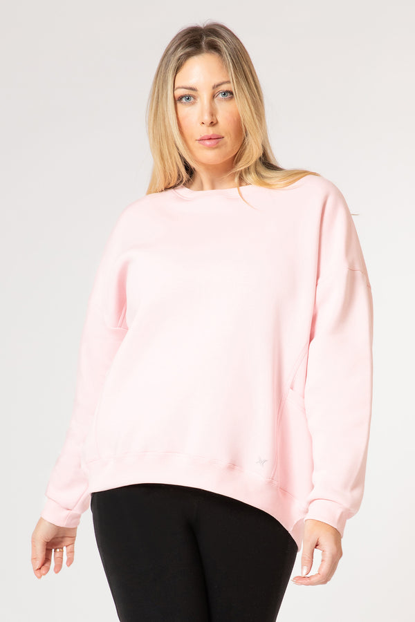 Oversized Sweatshirt with Pockets Pink