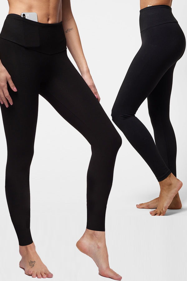 Extra Strong Compression Leggings Black + Lightweight Strong Compression Tummy Control Leggings Black