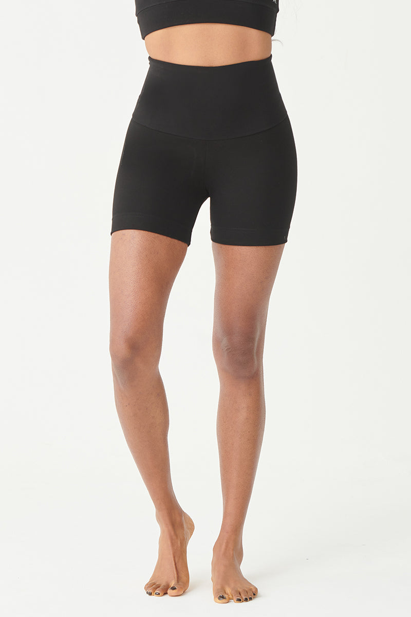 Extra Strong Compression Micron Shorts with Standard Tummy Control Black by TLC Sport