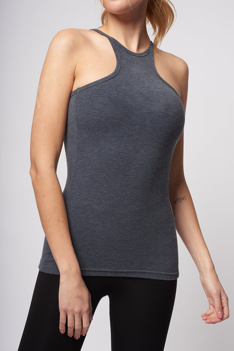 Reversible Cami with Pocket Marl Grey by TLC Sport