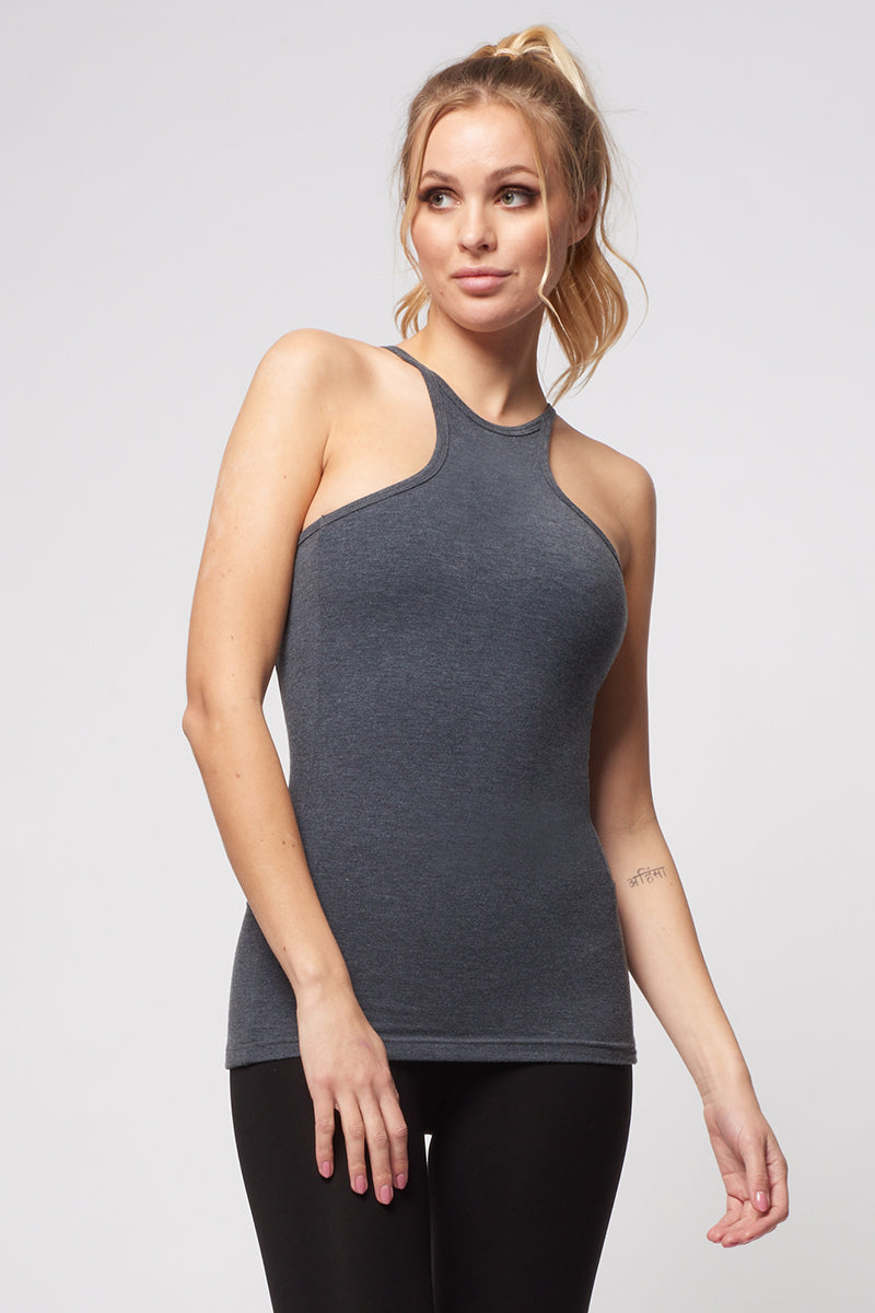 Reversible Cami with Pocket Marl Grey by TLC Sport
