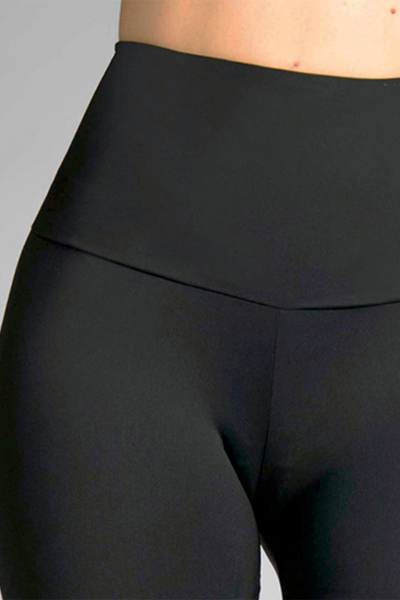 Medium Compression Leggings with Khaki Panel Black-Khaki by TLC Sport
