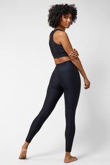 Extra Strong Compression Curve Running Leggings with Waisted Tummy Control Black by TLC Sport