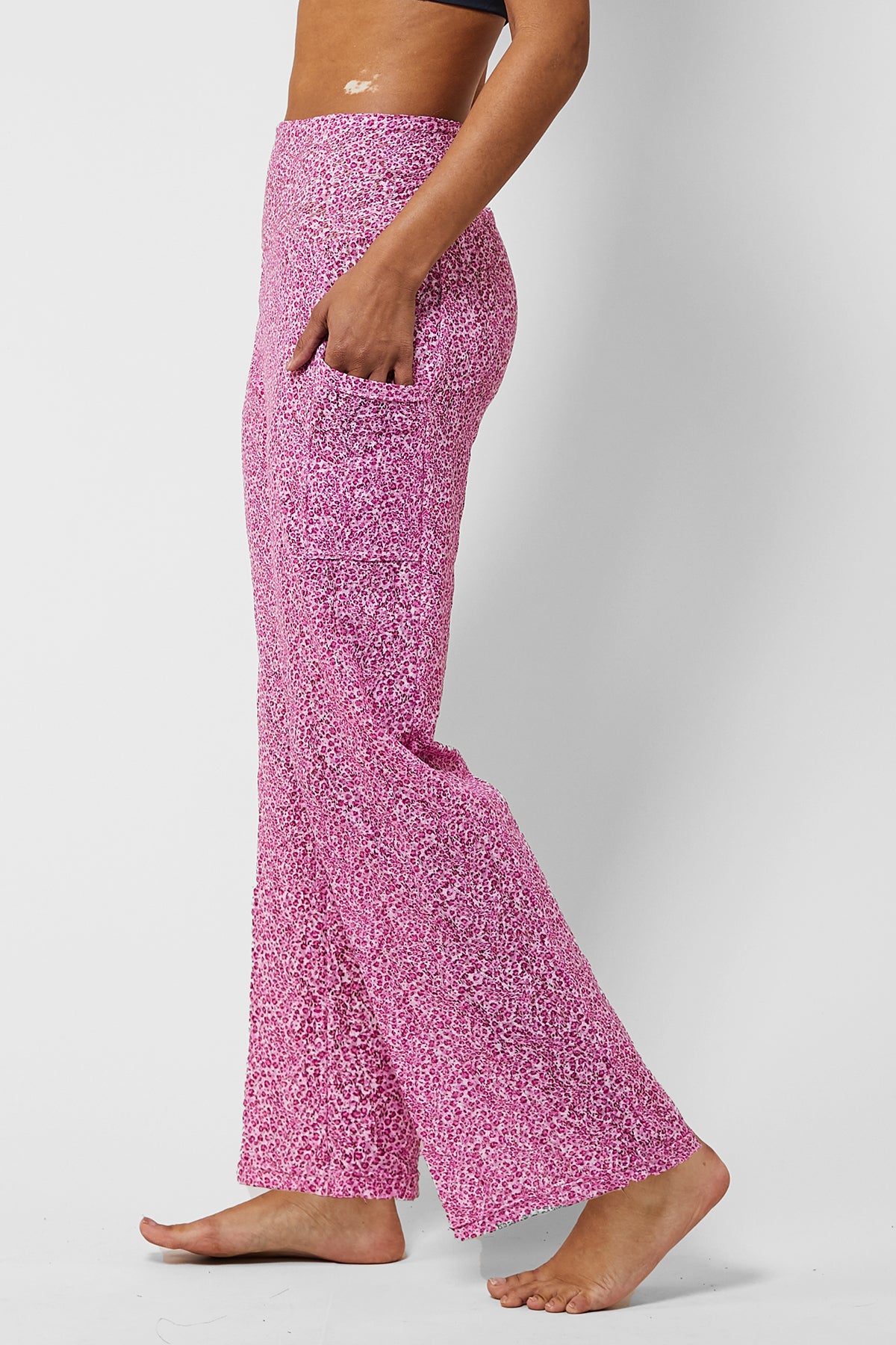 Lightweight Yoga Loose Side Pockets Pant Flower