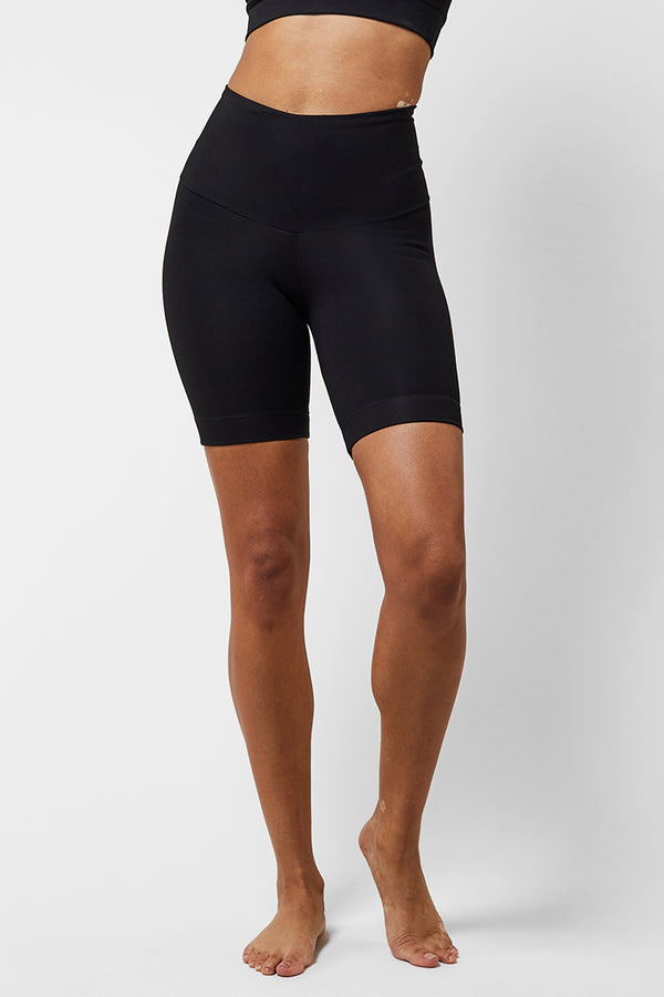 Extra Strong Compression Biker Shorts with Standard Tummy Control Black by TLC Sport