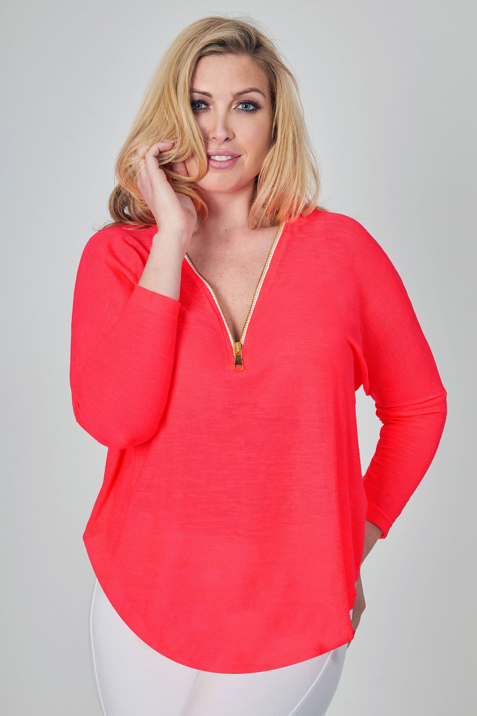 Yoga Long Sleeve Loose Top Zip