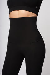 Extra Strong Compression Cropped Leggings with High Tummy Control Black by TLC Sport