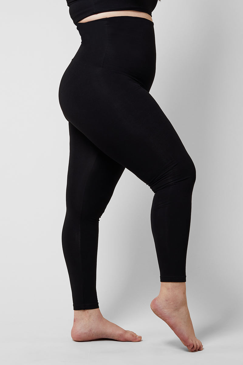 Extra Strong Compression Apple Shape Leggings Black by TLC Sport