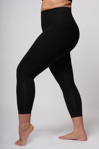 Extra Strong Compression Curve Cropped Leggings with Tummy Control by TLC Sport