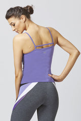 Flattering Fitted Double Strap Gym Vest Purple by TLC Sport