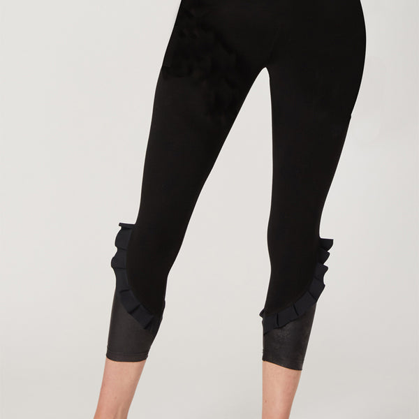 Medium Compression Cropped Leggings with Side Pockets Black– TLC Sport