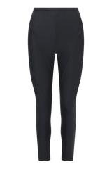 Extra Strong Compression Inner-Thigh Smoothing 7/8 Waisted Running Leggings Black by TLC Sport