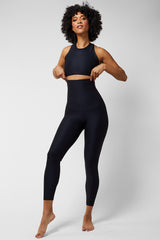 Extra Strong Compression High Waist Sport Leggings Black by TLC Sport