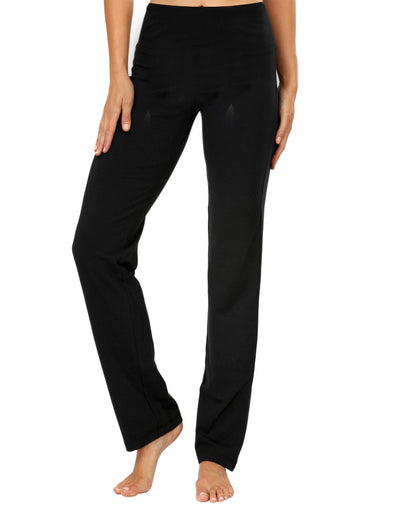 Loose Fitting Yoga Straight Leg Trouser Black by TLC Sport