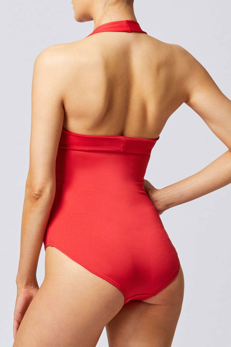 Control Elite Halter Swimsuit Red by TLC Sport