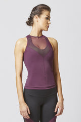 Reversible High Low Mesh Inset Workout Vest Purple by TLC Sport