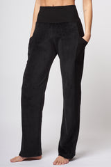 Velvet Loose Trackies with Pockets Black by TLC Sport